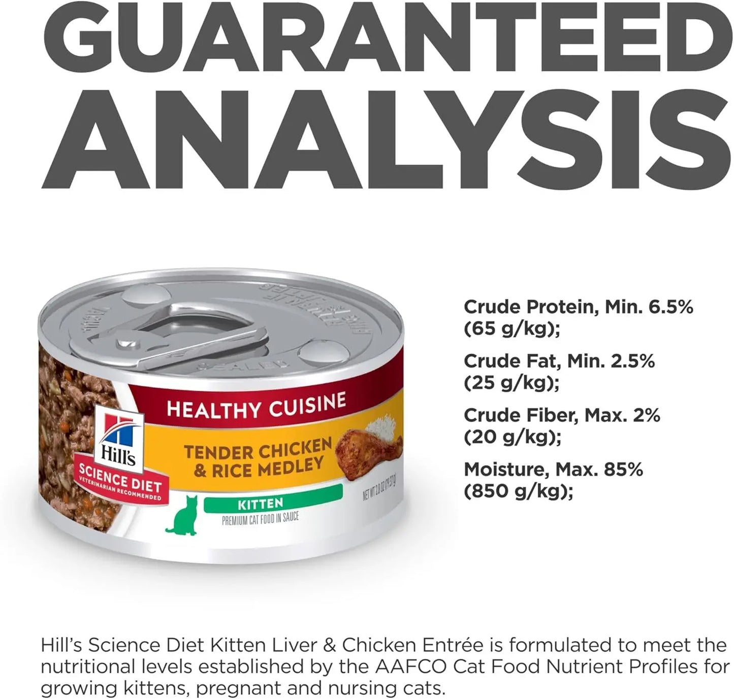 Healthy Cuisine, Kitten, Great Taste, Wet Cat Food, Chicken & Rice Stew, 2.8 Oz - Hill's
